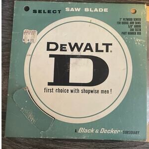 Vintage Dewalt 7" Plywood Veneer Saw Blade 5?8" arbor, 200 Teeth Part number 993